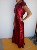 Hermoso Vestido Largo Corte Sirena Color Tinto Talla Chica!!, usado segunda mano   México 