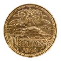Moneda De 20 Centavos Mexicana Antigua Teotihuacan 1944, usado segunda mano   México 