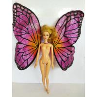 Usado, Barbie Flexible Princesa Mariposa Alas Rosas 2012 segunda mano   México 