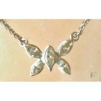 Collar Mariposa Con Diamantes Marquise 41cm Oro Blanco 14k, usado segunda mano   México 