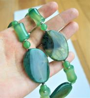 Collar Grande Jade Manzana Verde Plata Artesanal Antiguo, usado segunda mano   México 